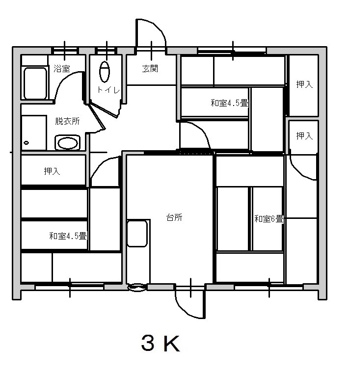 姥神住宅の間取り図