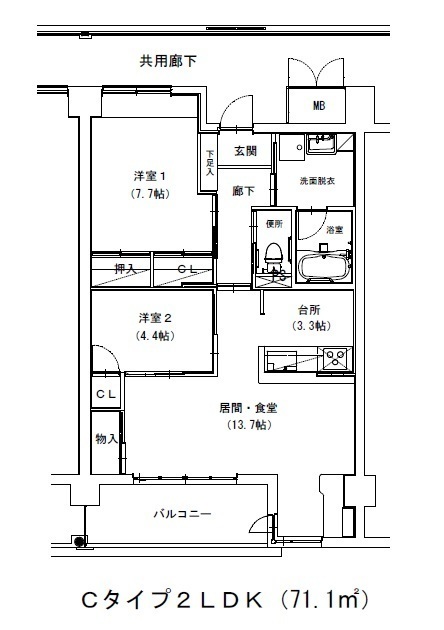 Cタイプの間取り図