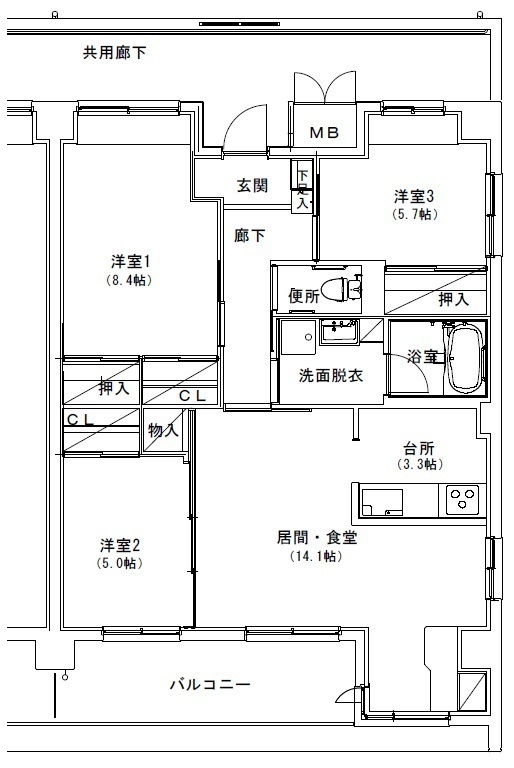Aタイプの間取り