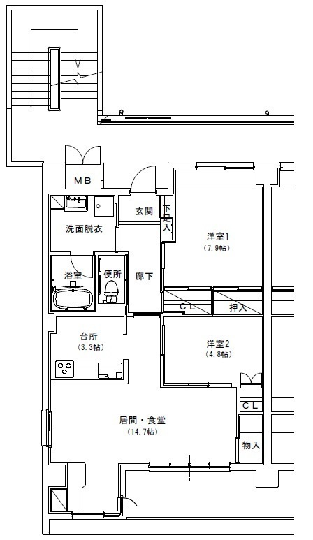 Bタイプの間取り