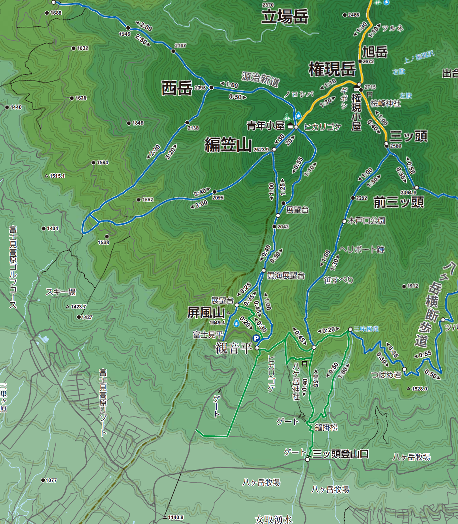 編笠山-地図