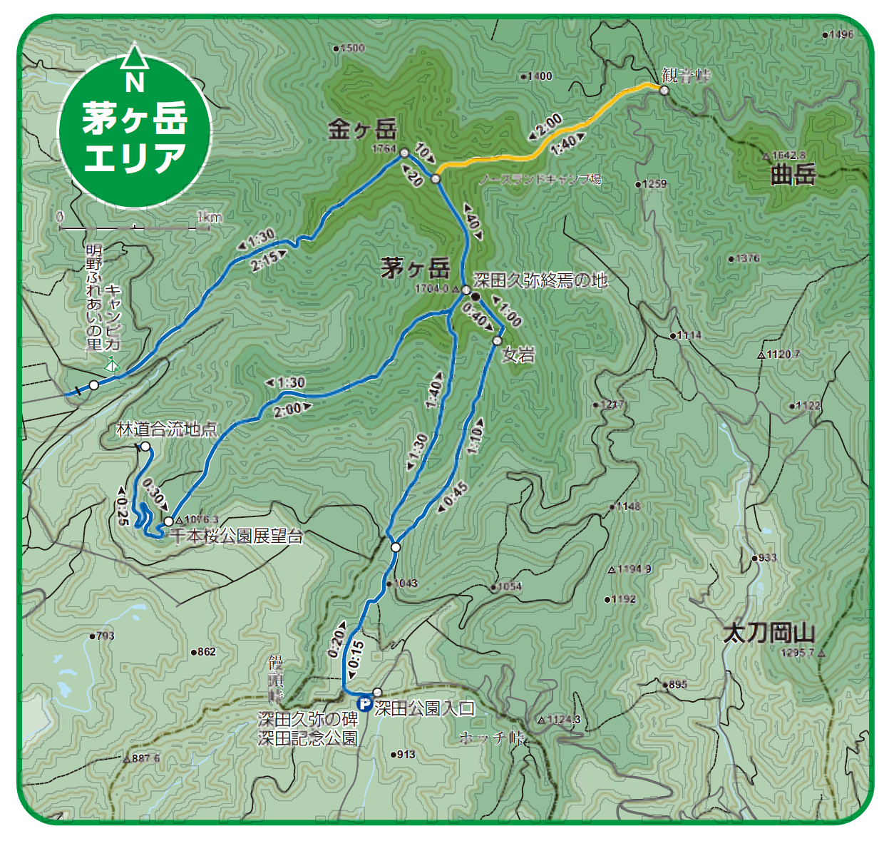 茅ヶ岳-地図