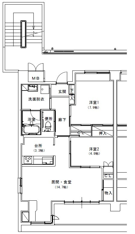 Bタイプの間取り