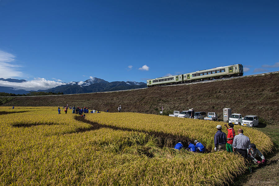 16.JR小海線（ハイブリッド車両）と八ヶ岳 03の写真