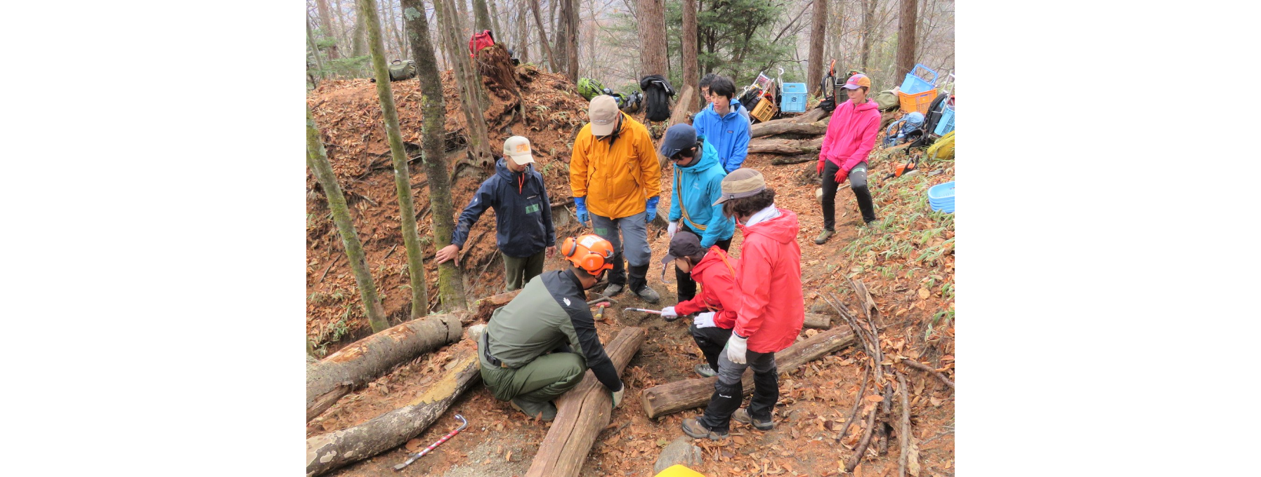 日向山で登山道保全ワークショップを開催【主催：北杜市南アルプスユネスコエコパーク地域連絡会】
