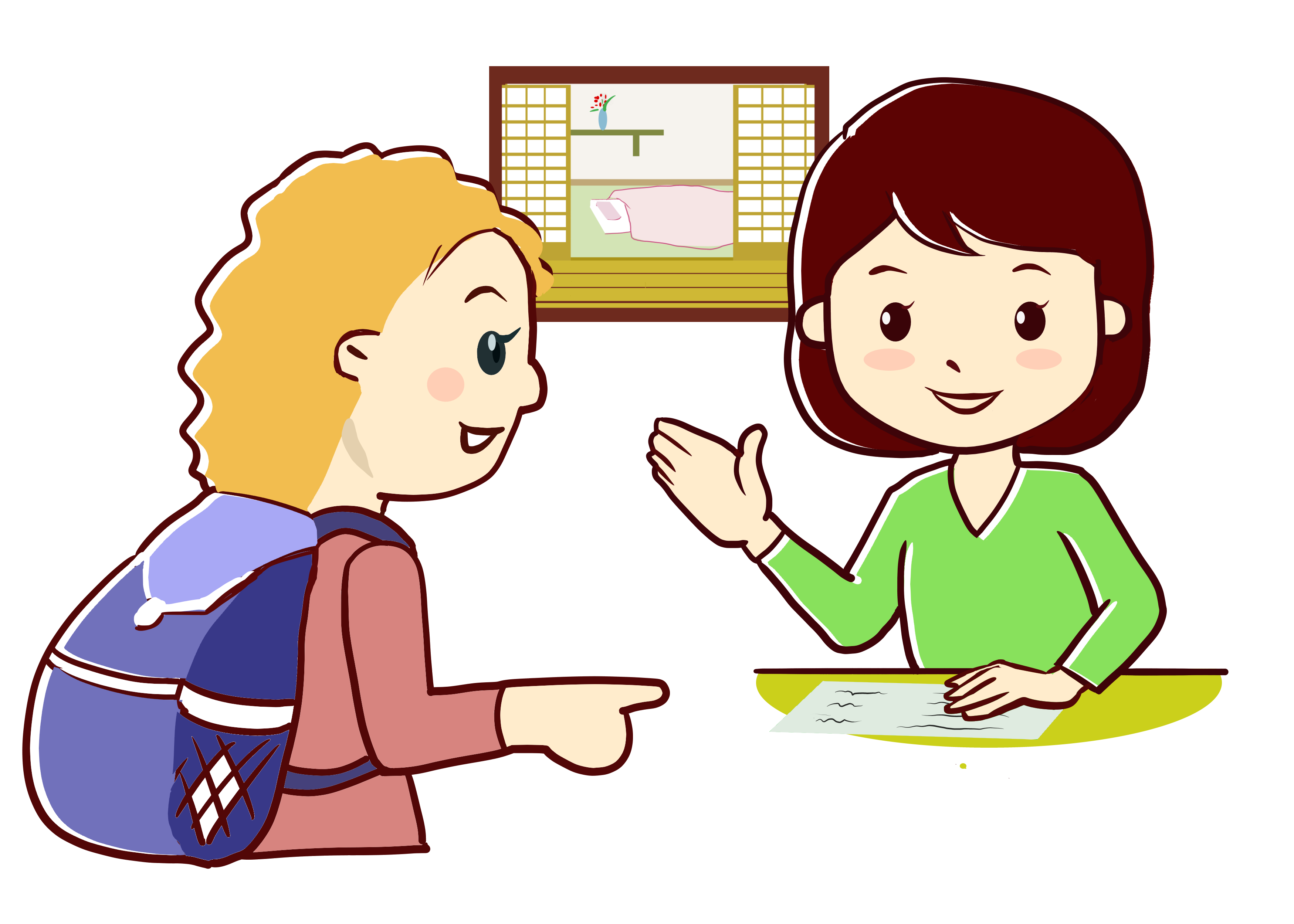 外国人観光客　接客イラスト