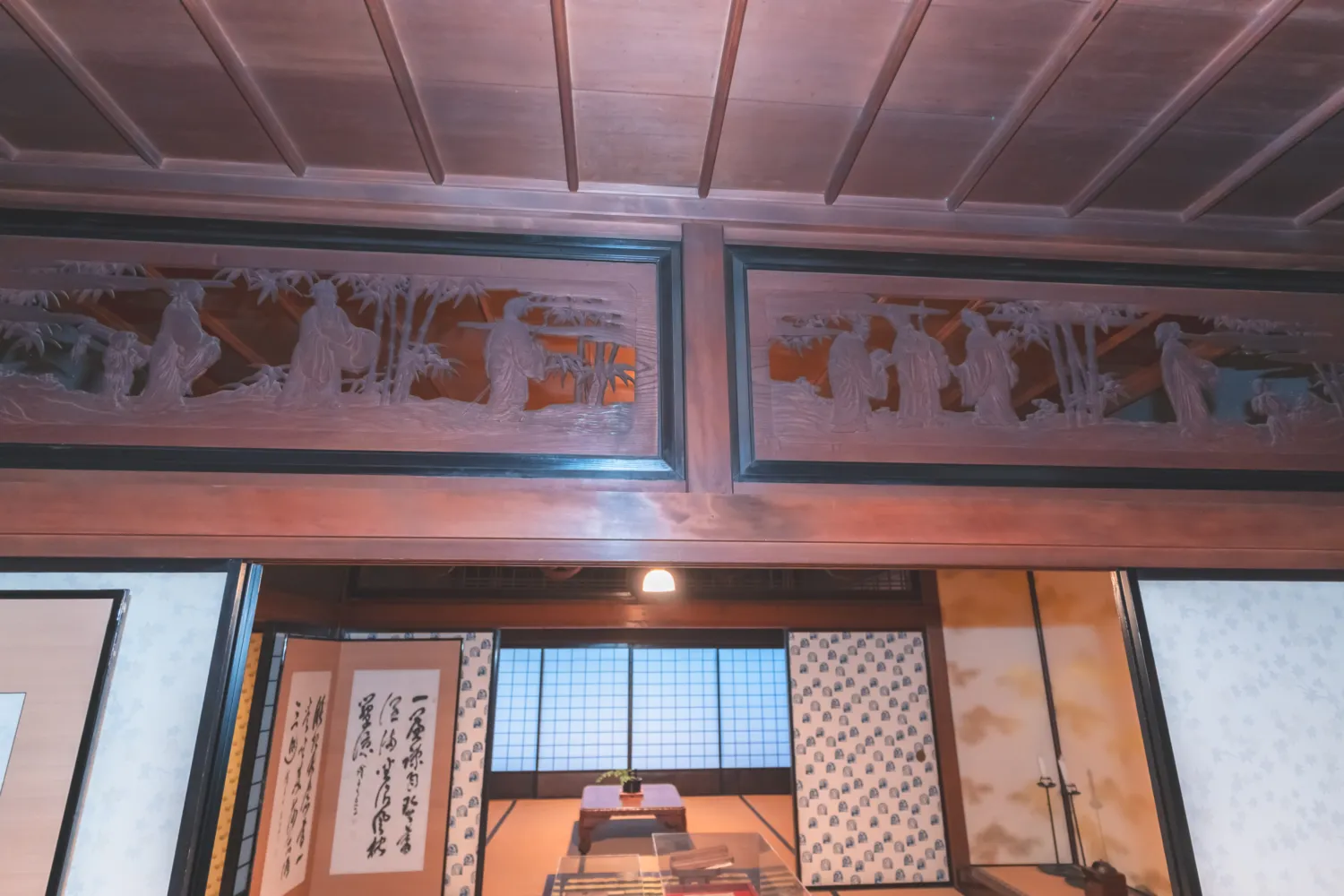 山梨銘醸 葛飾北斎 七賢人 欄間