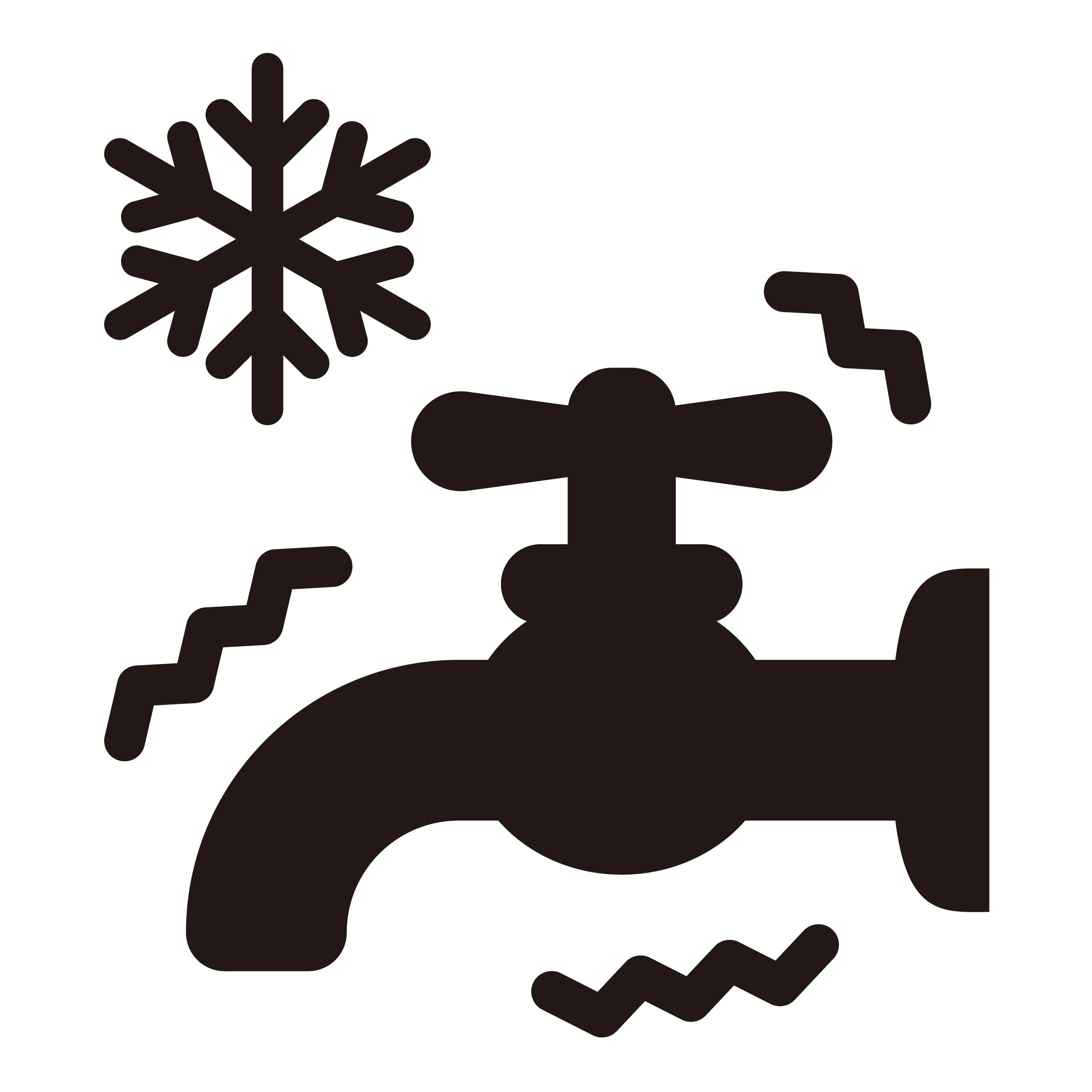 水道管凍結のイラスト