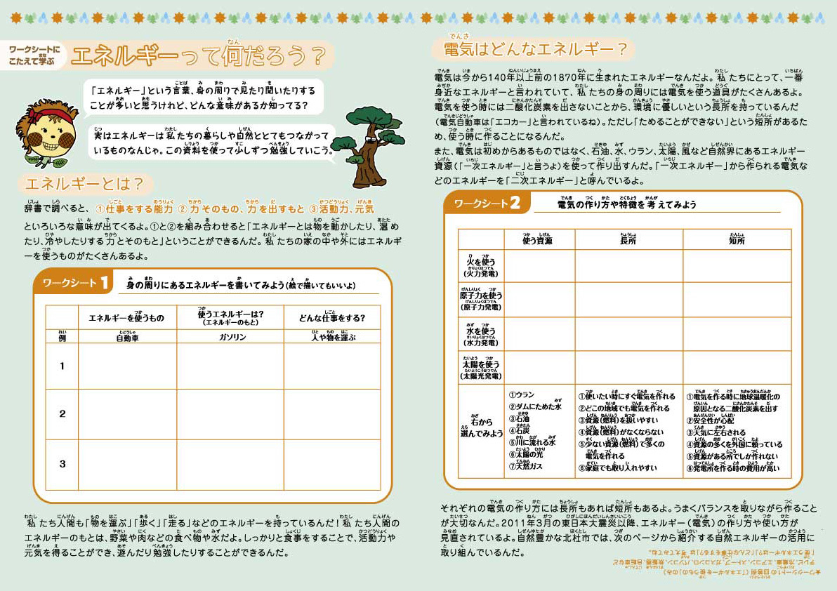 エネルギー環境教育冊子を作成しました 山梨県北杜市 月見里県星見里市 公式サイト